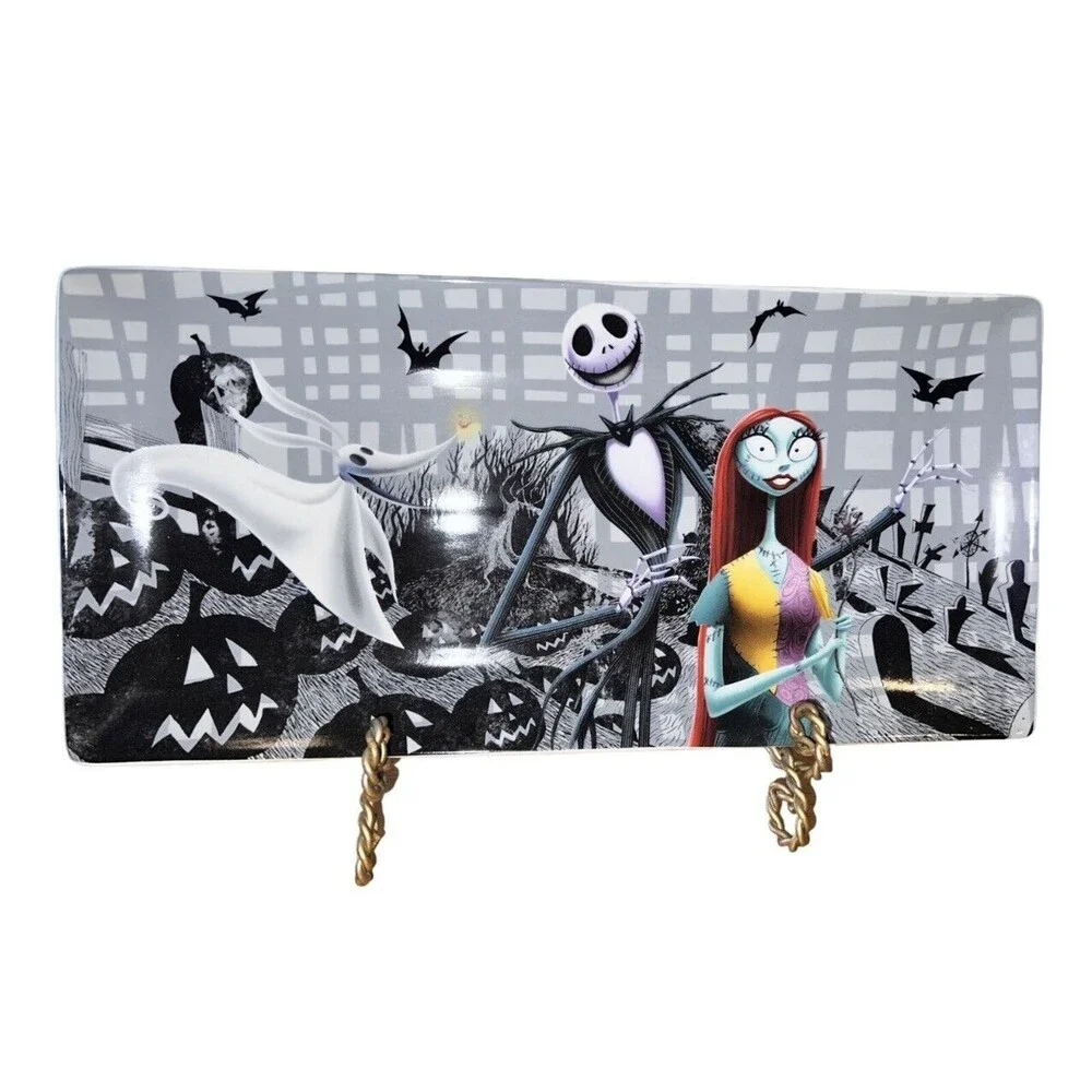 Disney Nightmare Before Christmas Color Ceramic Tray Platter Jack Sally Zero NEW